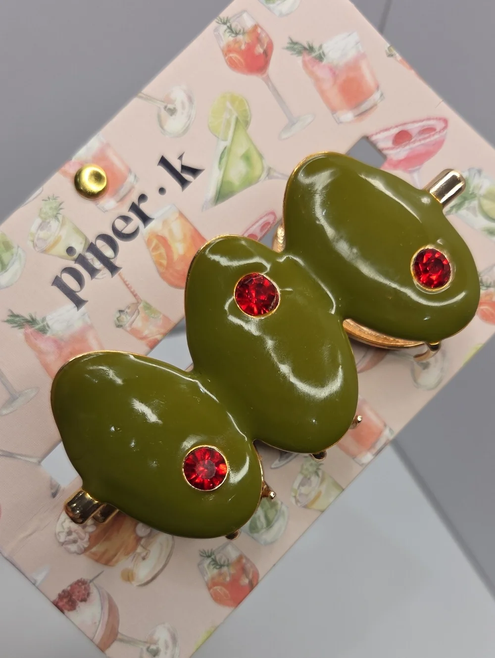 🫒▪️piper k ▪️Olive Green Hair Metal Claw Clip